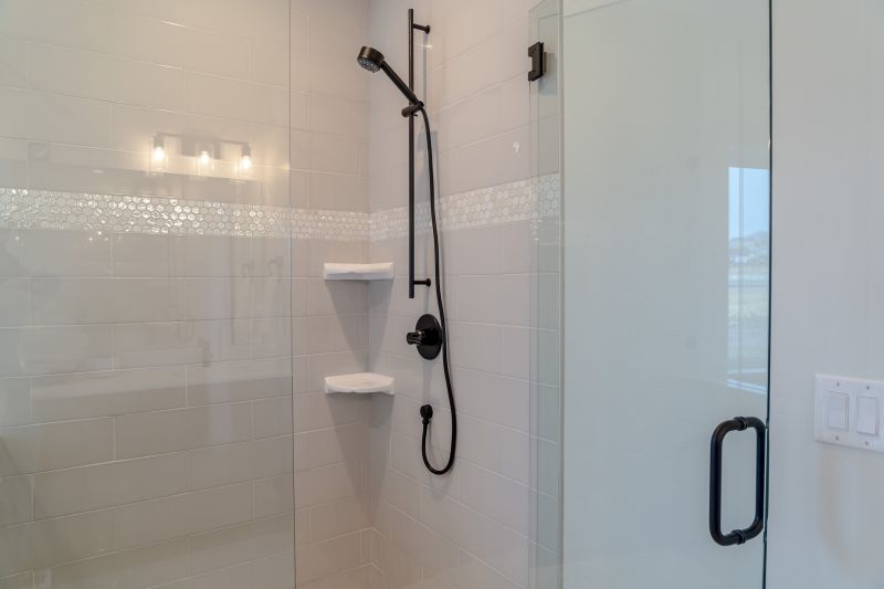 Contemporary Shower with Custom Tile